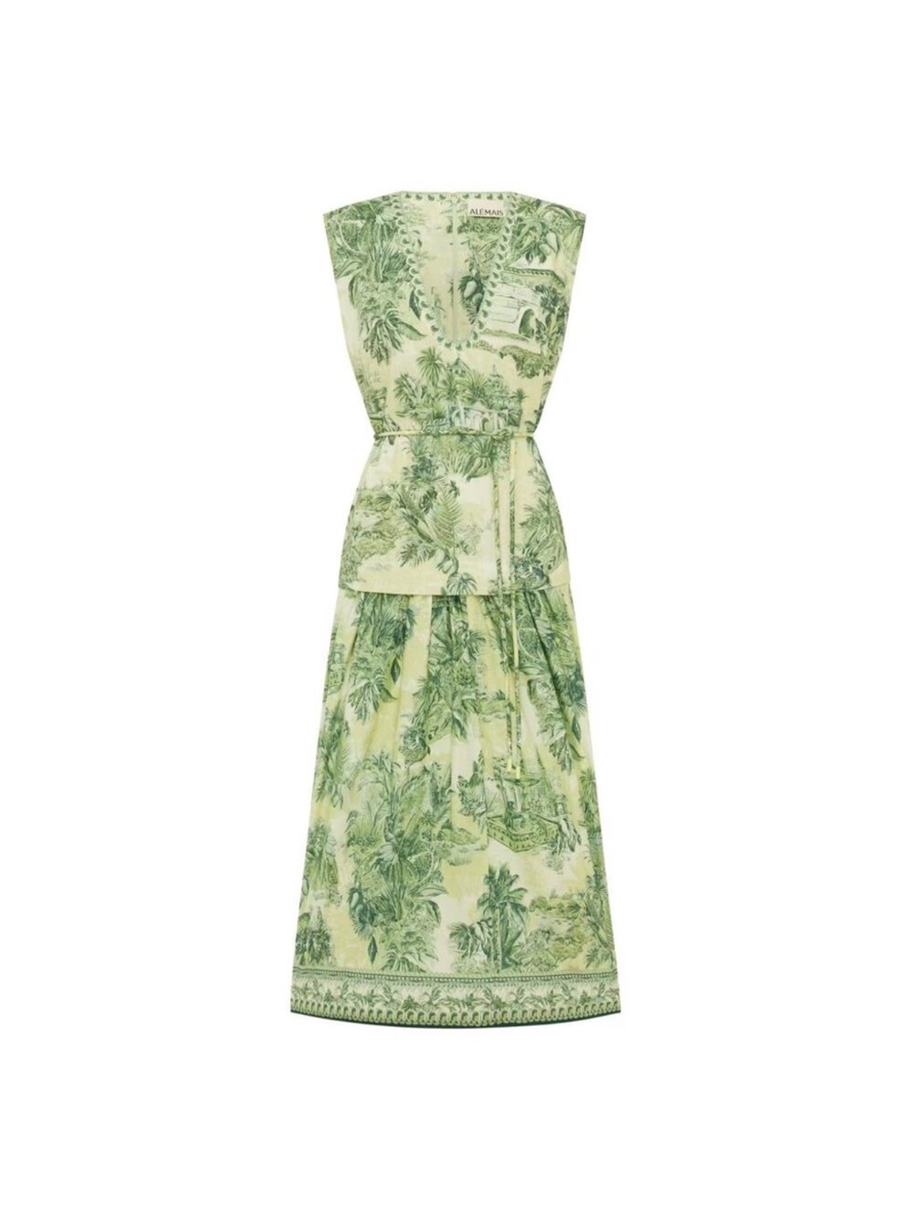 Alemais Green Toile Sleeveless Maxi Dress